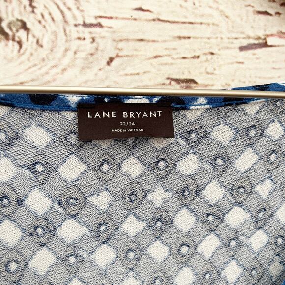 LANE BRYANT Swing Short-Sleeve V-Neck Babydoll Top Sz 22 24 2X - Picture 5 of 7